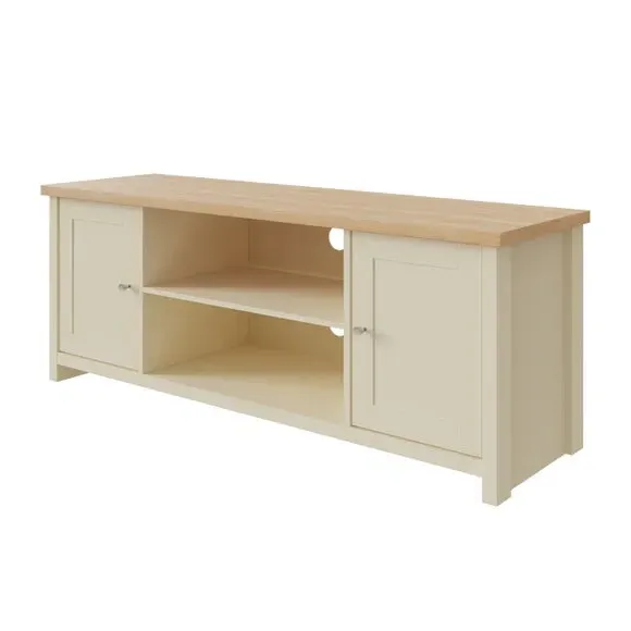 TV Unit for 55" TVs with Storage - Cream, Oak