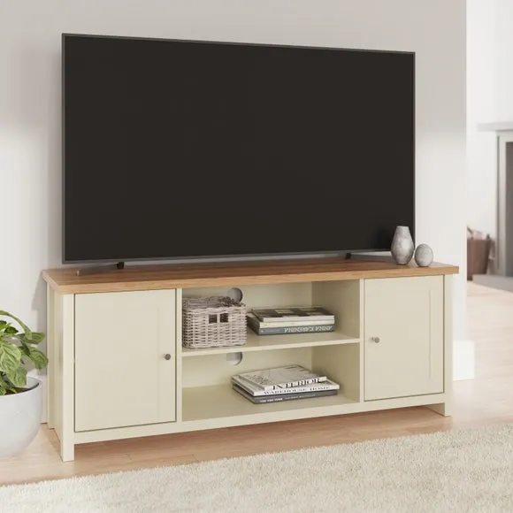 TV Unit for 55" TVs with Storage - Cream, Oak image