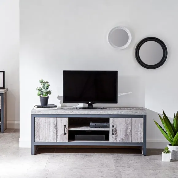 TV Unit with Storage - Grey, Wood Effect image