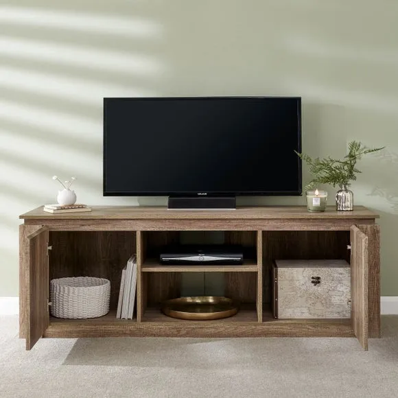 TV Unit with Storage - Natural, Oak Effect