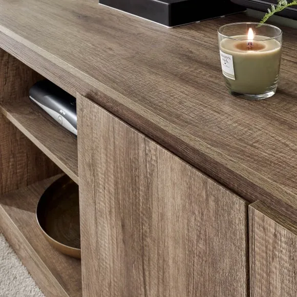 TV Unit with Storage - Natural, Oak Effect