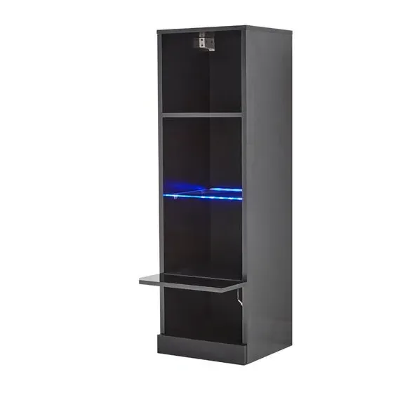 Wall-Mounted TV Unit with Shelving - Black