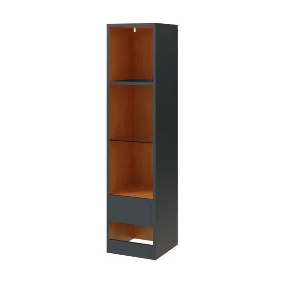 Wall-Mounted TV Unit with Shelving - Dark Grey