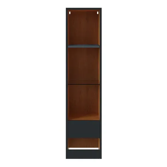 Wall-Mounted TV Unit with Shelving - Dark Grey