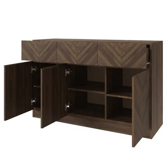 Wide Sideboard with Storage - Walnut, Wood