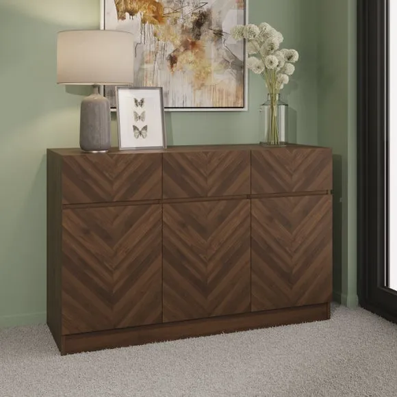 Wide Sideboard with Storage - Walnut, Wood image