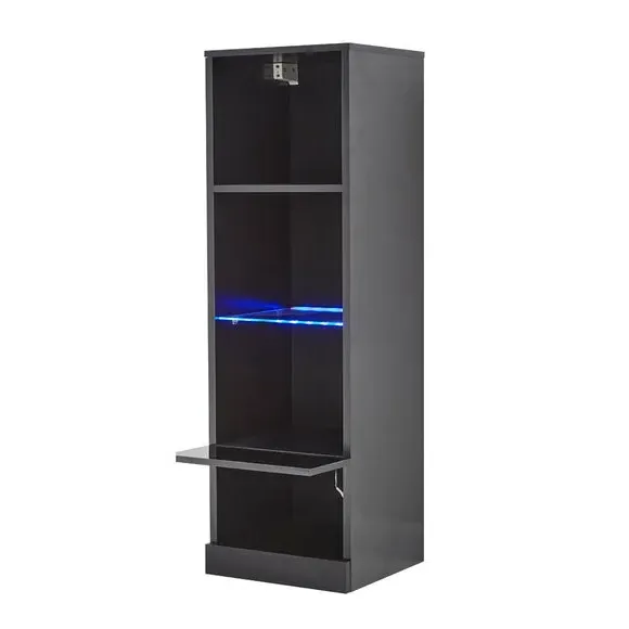 Wide TV Unit with Shelving - Black