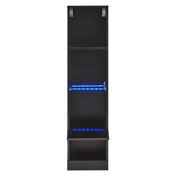 Wide TV Unit with Shelving - Black
