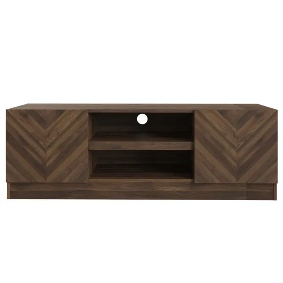 Wide TV Unit with Storage - Walnut, Wood-Effect