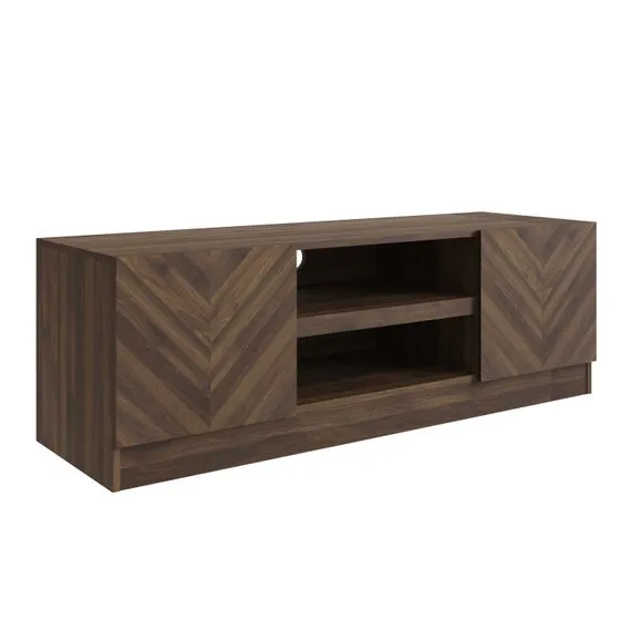 Wide TV Unit with Storage - Walnut, Wood-Effect