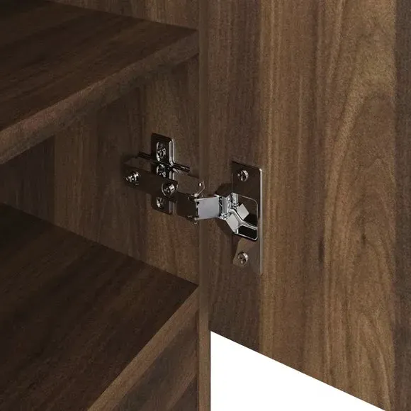 Wide TV Unit with Storage - Walnut, Wood-Effect