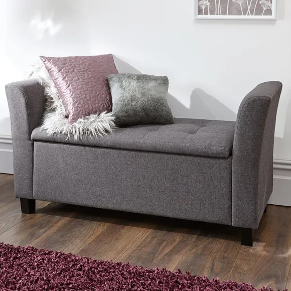 Window Seat with Storage - Charcoal, Fabric
