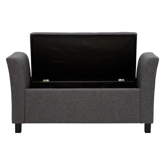 Window Seat with Storage - Charcoal, Fabric