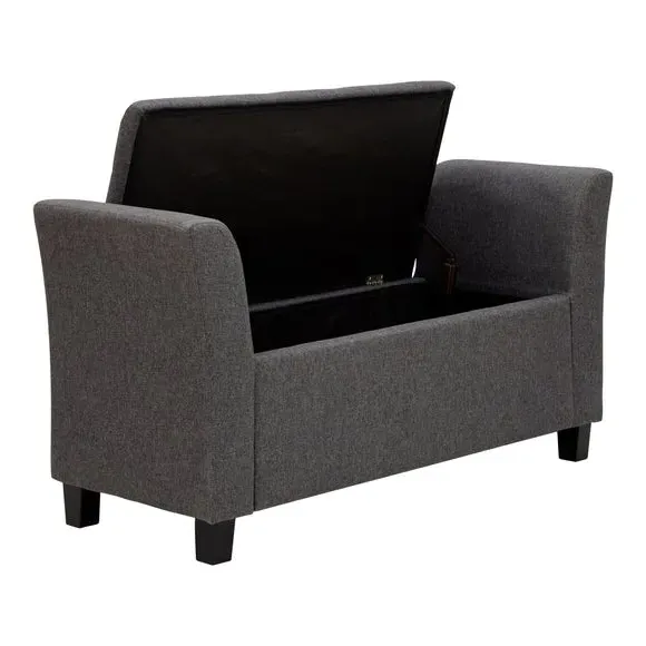 Window Seat with Storage - Charcoal, Fabric