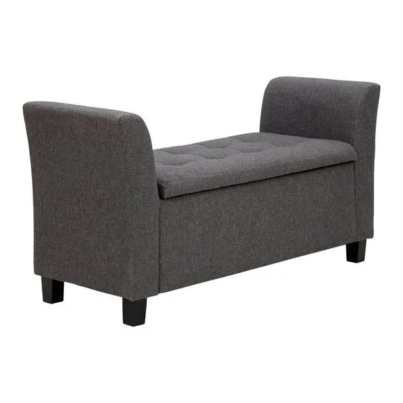 Window Seat with Storage - Charcoal, Fabric