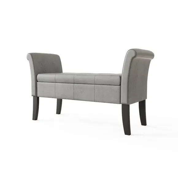 Window Seat with Storage - Grey, Chenille