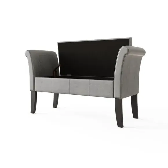 Window Seat with Storage - Grey, Chenille