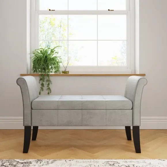 Window Seat with Storage - Grey, Chenille image