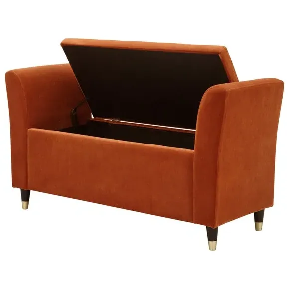 Window Seat with Storage - Rust, Chenille