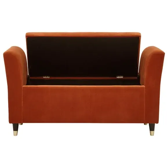 Window Seat with Storage - Rust, Chenille
