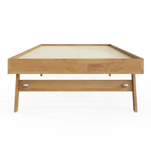 Wooden Trundle Bed with Extendable Legs - Wood