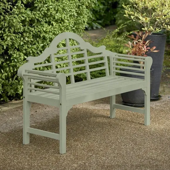 Garden Bench with Arched Back - Sage, Acacia