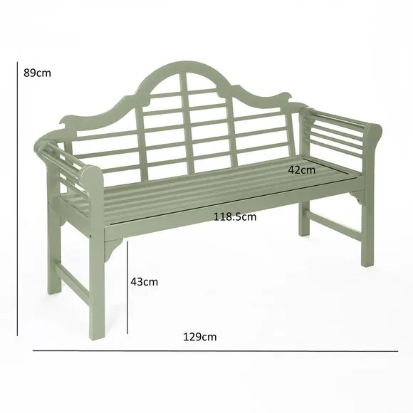 Garden Bench with Arched Back - Sage, Acacia