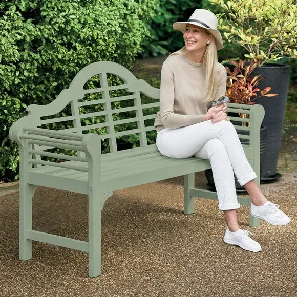 Garden Bench with Arched Back - Sage, Acacia
