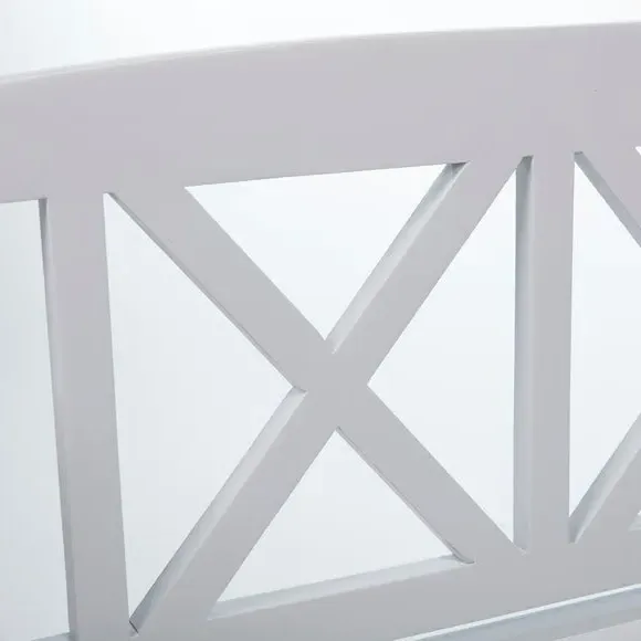 Garden Bench with Scroll Arms - Pearl White, Acacia