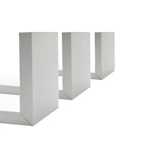 Set of 3 Half Box Shelves - White, MDF