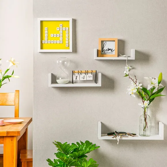 Set of 3 Half Box Shelves - White, MDF image