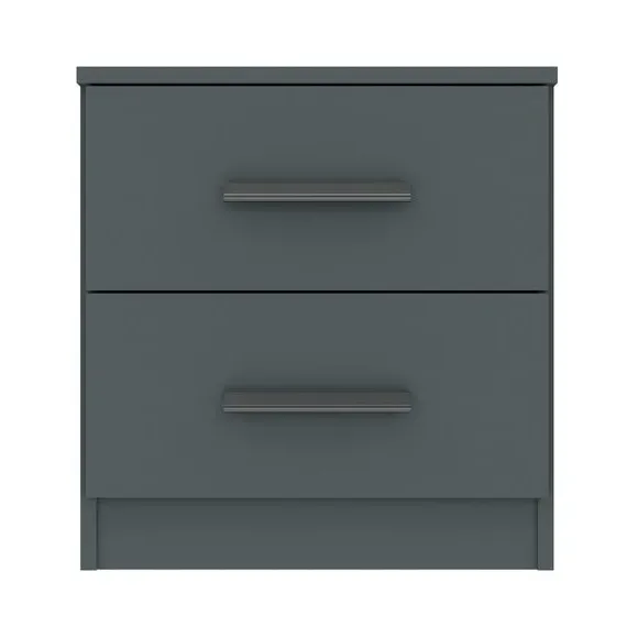 2-Drawer Bedside Table - Graphite Grey