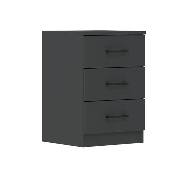 3-Drawer Bedside Table - Anthracite