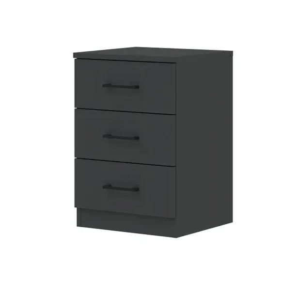3-Drawer Bedside Table - Anthracite