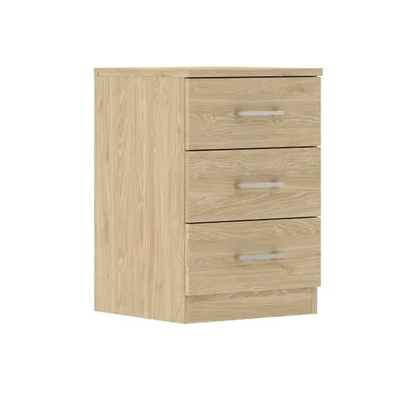 3-Drawer Bedside Table - Oak Effect
