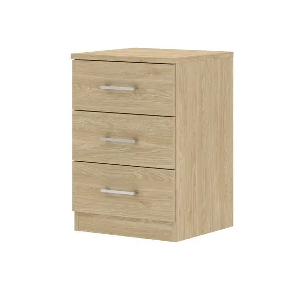 3-Drawer Bedside Table - Oak Effect
