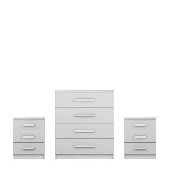 3-Piece Bedroom Furniture Set - White Gloss