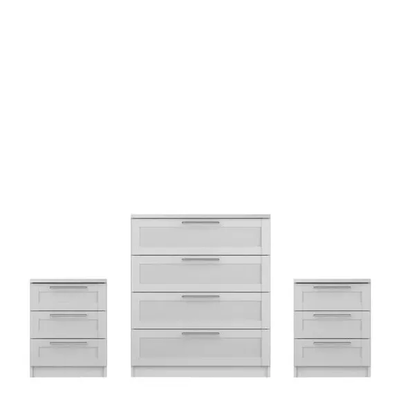 3-Piece Bedroom Set with Storage - White image