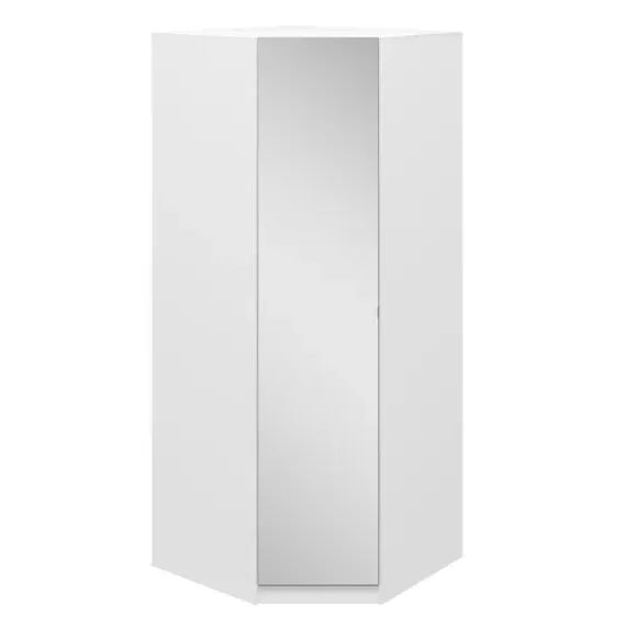 3-Piece Corner Wardrobe Set with Mirror - White