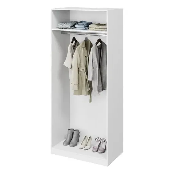3-Piece Corner Wardrobe Set with Mirror - White