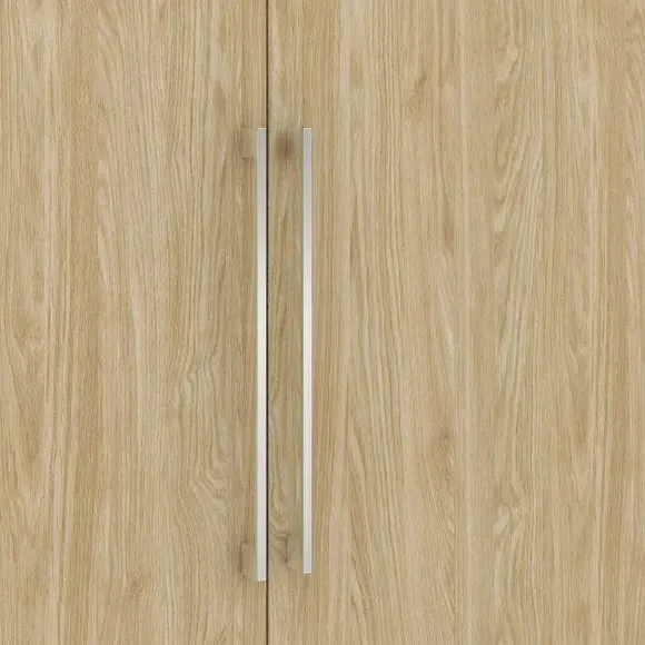 4-Door Wardrobe with 3 Drawers - Oak Effect