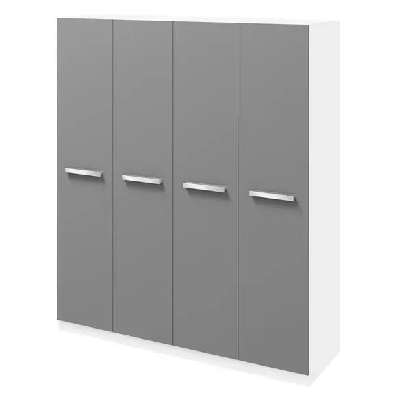 4-Door Wardrobe with Drawers - Grey image