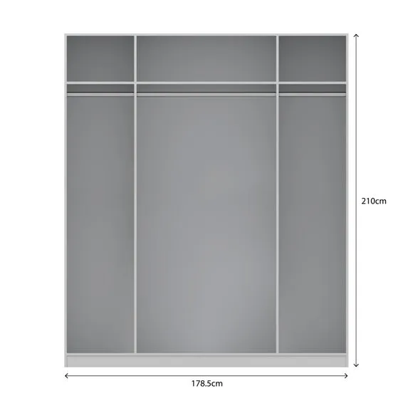 4-Door Wardrobe with Drawers - White