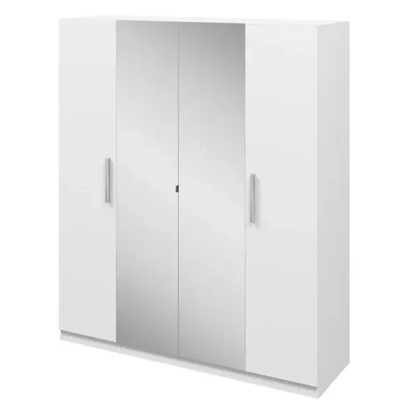 4-Door Wardrobe with Drawers - White
