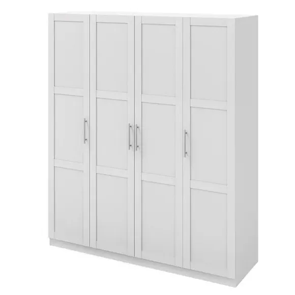 4-Door Wardrobe with Shelving - White image
