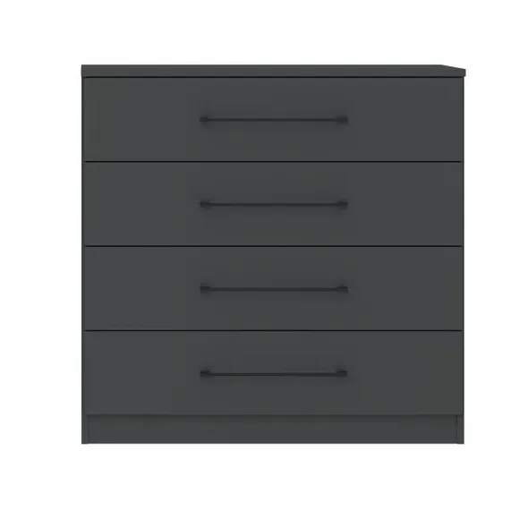 4-Drawer Chest with Bar Handles - Anthracite