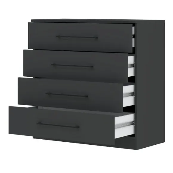 4-Drawer Chest with Bar Handles - Anthracite