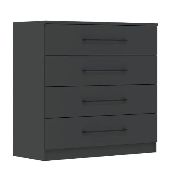 4-Drawer Chest with Bar Handles - Anthracite