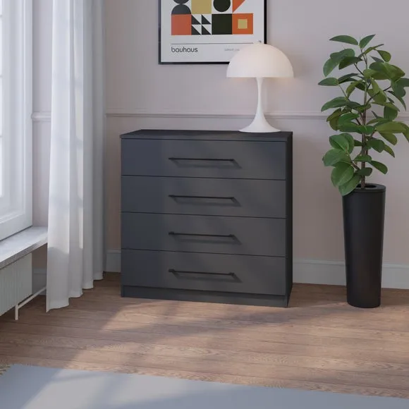 4-Drawer Chest with Bar Handles - Anthracite image