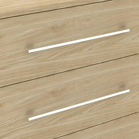 4-Drawer Chest with Bar Handles - Oak Effect